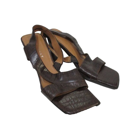 *Nine West Brown Croc Patent Leather Slingback Pumps - 8.5M - Picture 2 of 9